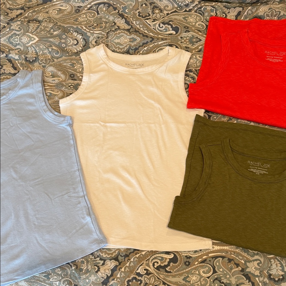 Rachel Zoe Tank Tops - White, Coral, Blue, Green